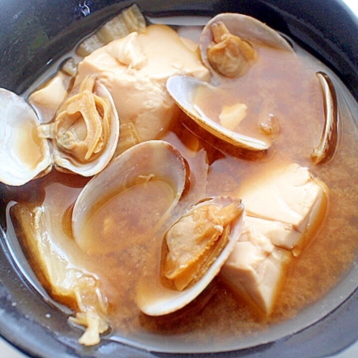 【簡単】ゆず豆腐を使って上品アサリのお味噌汁